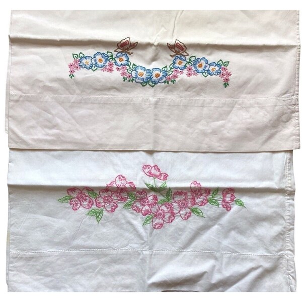 Embroidered Pillowcases Etsy