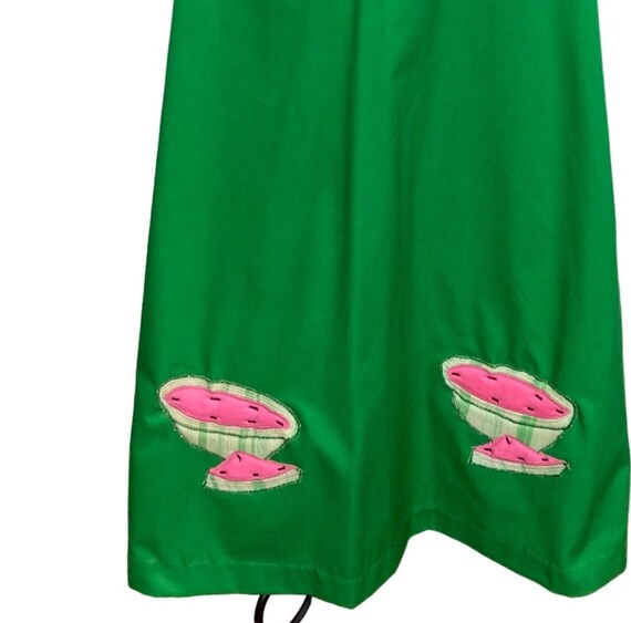 Vintage Maxi Wrap Skirt Watermelon Applique Kelly… - image 2