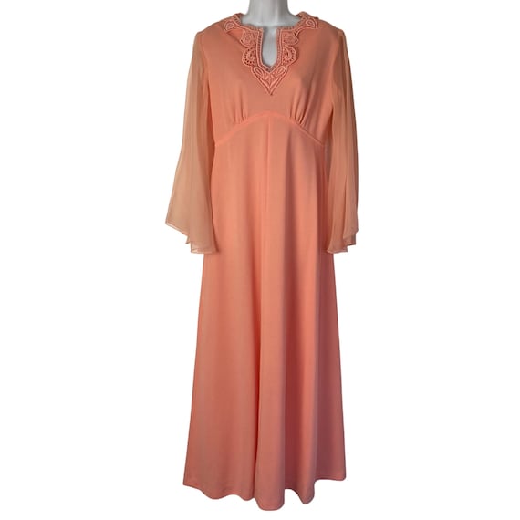 maxi high neck long sleeve dress MissJophiel High Neck Long Sleeves Floral Print Chiffon Long Dress Other / Above Knee / US2