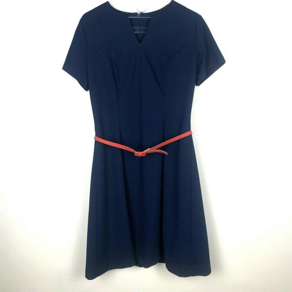 Vintage Walden Classics Suit Dress 14 Navy Red Sl… - image 2