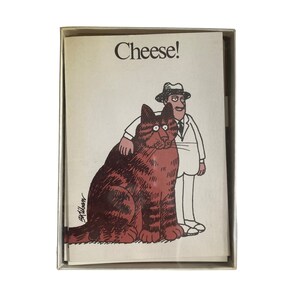 Vintage Kliban Käsekatzenkarten Notizkarten 10er Set in Box Blanko Grußkarten