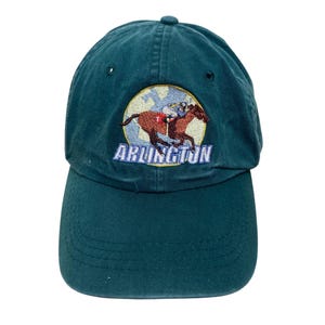 Vintage Arlington Park Horse Racing Cap Embroidered Adjustable Strap Back Green