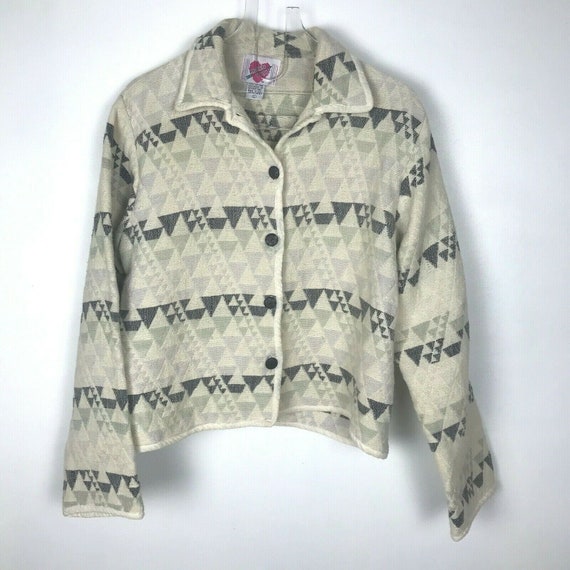 Vintage 80s Keren Hart Blanket Jacket L Womens Be… - image 9