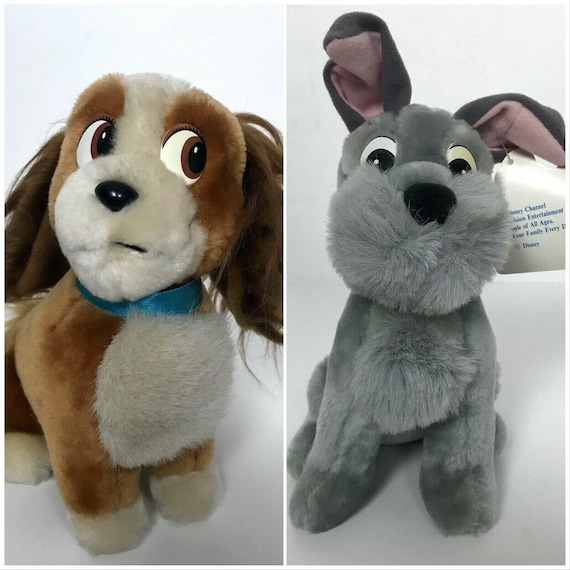 Vintage 80s Disney Lady And The Tramp Plush Lady And Scamp Lot Mint With  Tags 8