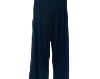 knee length dresses for ladies A-Line Wide Leg Pants Black Mesh