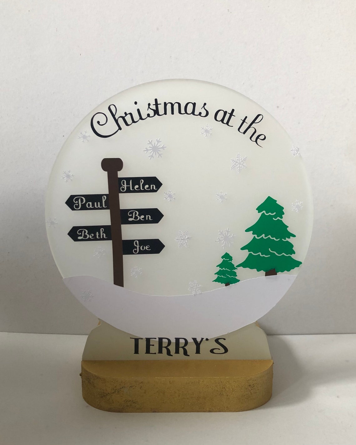 Personalised family snow globe decoration Etsy