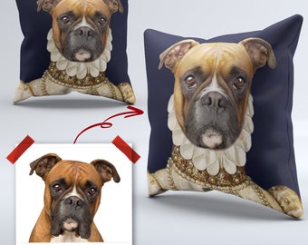 Pet portrait pillow | Etsy Dog pillow animal shaped dog lover gift