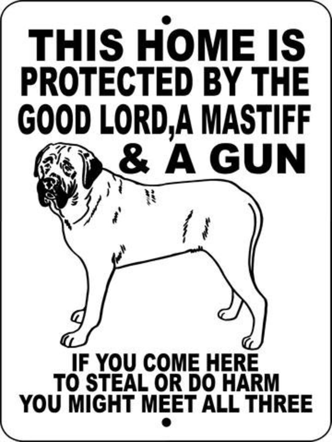 Mastiff Dog Aluminum Sign: 9x12 or - Etsy