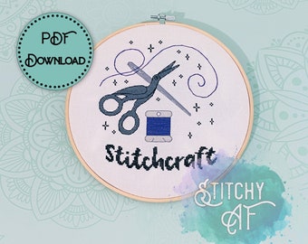 Witch Cross Stitch Pattern – Halloween Stitchcraft (PDF Pattern)