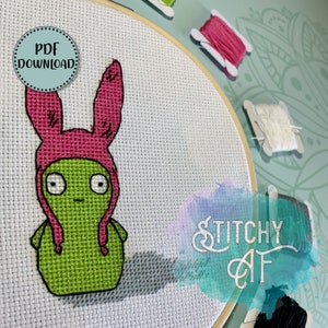 Louise&#39;s Hat Kuchi Kopi Cross Stitch Pattern - Bobs Burgers