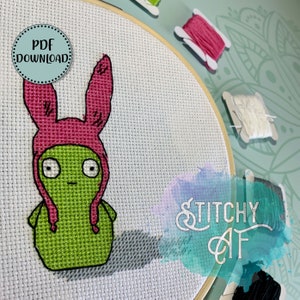 Louise's Hat Kuchi Kopi Cross Stitch Pattern - Bobs Burgers