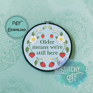 Older Means We&#39;re Still Here Cross Stitch Pattern - TLOU - Bill and Frank - Episode 3