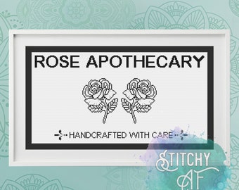 Rose Apothecary Cross Stitch Pattern - Schitts Creek
