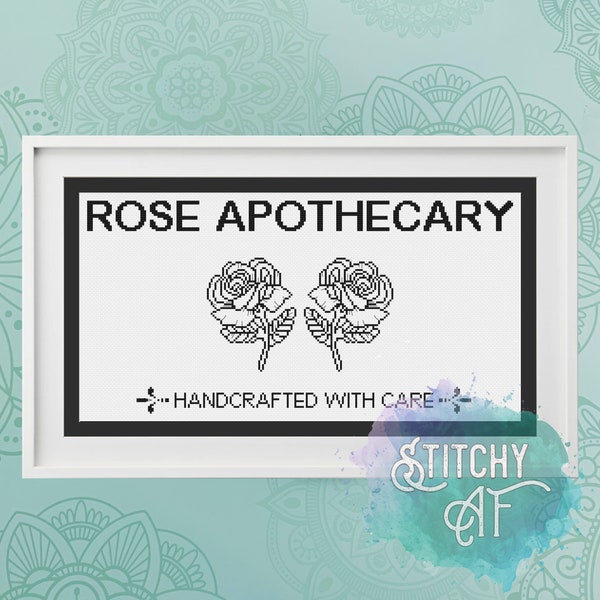 Rose Apothecary Cross Stitch Pattern - Schitts Creek