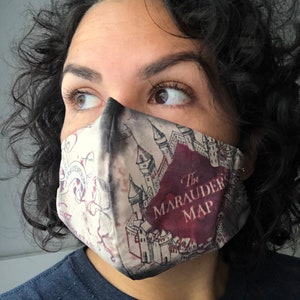 Harry Potter Marauders Map Face Mask Changes Color When You Etsy