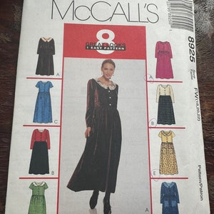 McCall&#39;s Pattern 8925 Vintage Women&#39;s Ladies Size FW (18 20 22) Uncut Button-Down Collared Loose Fitting Gathered Shirt Dress Pockets