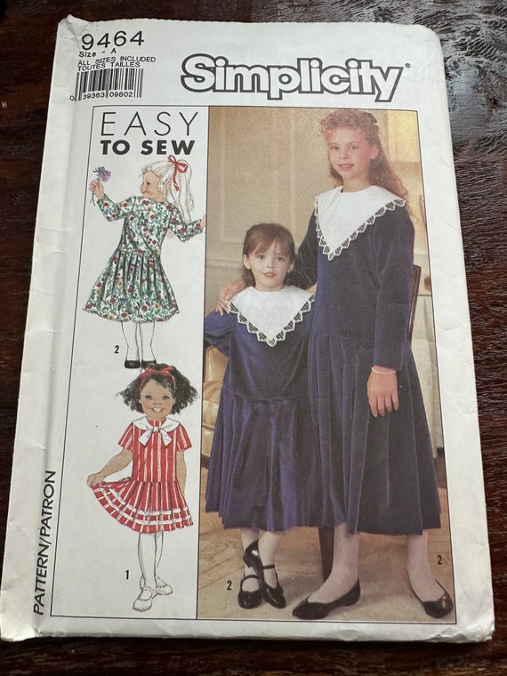 Simplicity 9464 Girls Drop Waist Dress Pattern, Size 3-6X - Etsy Simplicity 9464 Girls Drop Waist Dress Pattern, Size 3-6X - Etsy