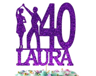 Dancing Cake Topper Decoration, Ceroc, Jive, Modern, Choose Your Name, Age & Colour.