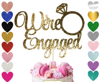 Wedding Engaged 21 Premium. Choose Your Colour Engagement Cake Topper Bride