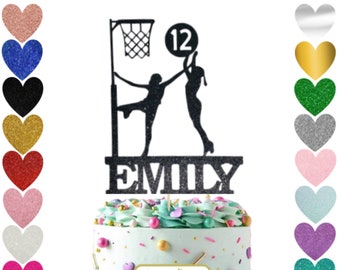 192. Netball Cake Topper, Choose your Name Age & Colour, Birthday