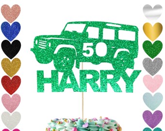 54. Cake Topper Personalised 4 x 4 Glitter