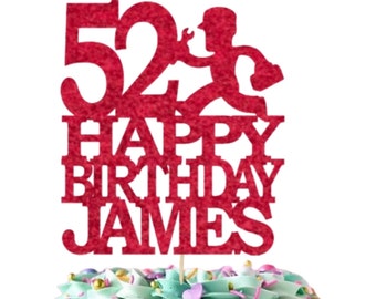 Birthday Plumber Cake Topper, Choose Your Name, Age & Colour, Party, Celebration.