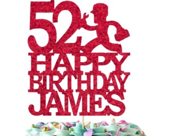 Extra Large Birthday Plumber Cake Topper, Choose Your Name, Age & Colour, Party, Celebration.