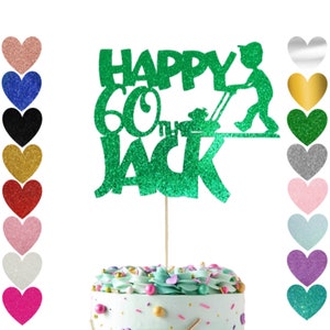 32. Lawnmower Birthday Cake Topper, Glitter, Personalised, Premium, Garden