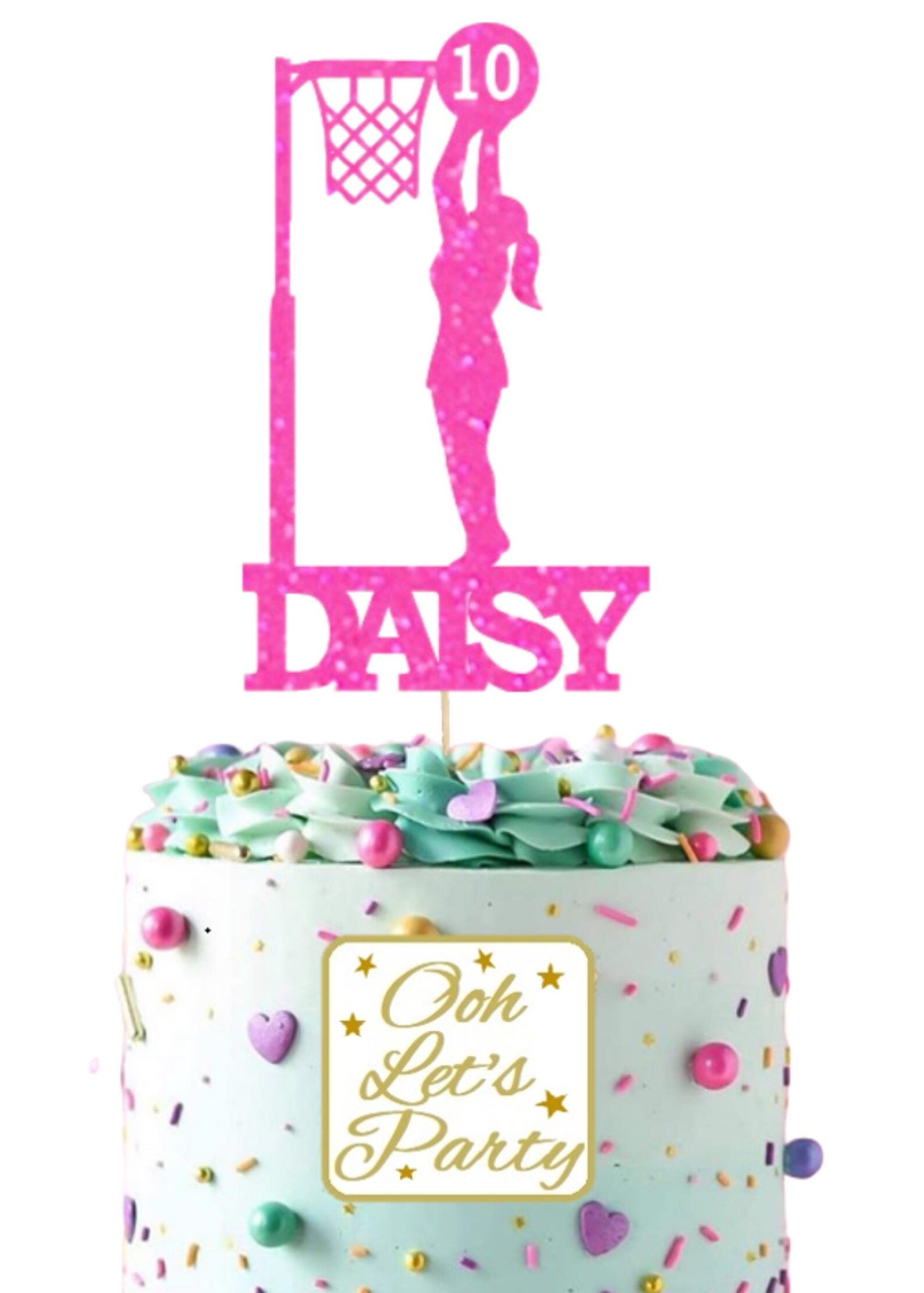 Extra Large Netball Birthday Cake Topper, Choose Your Name, Age ...