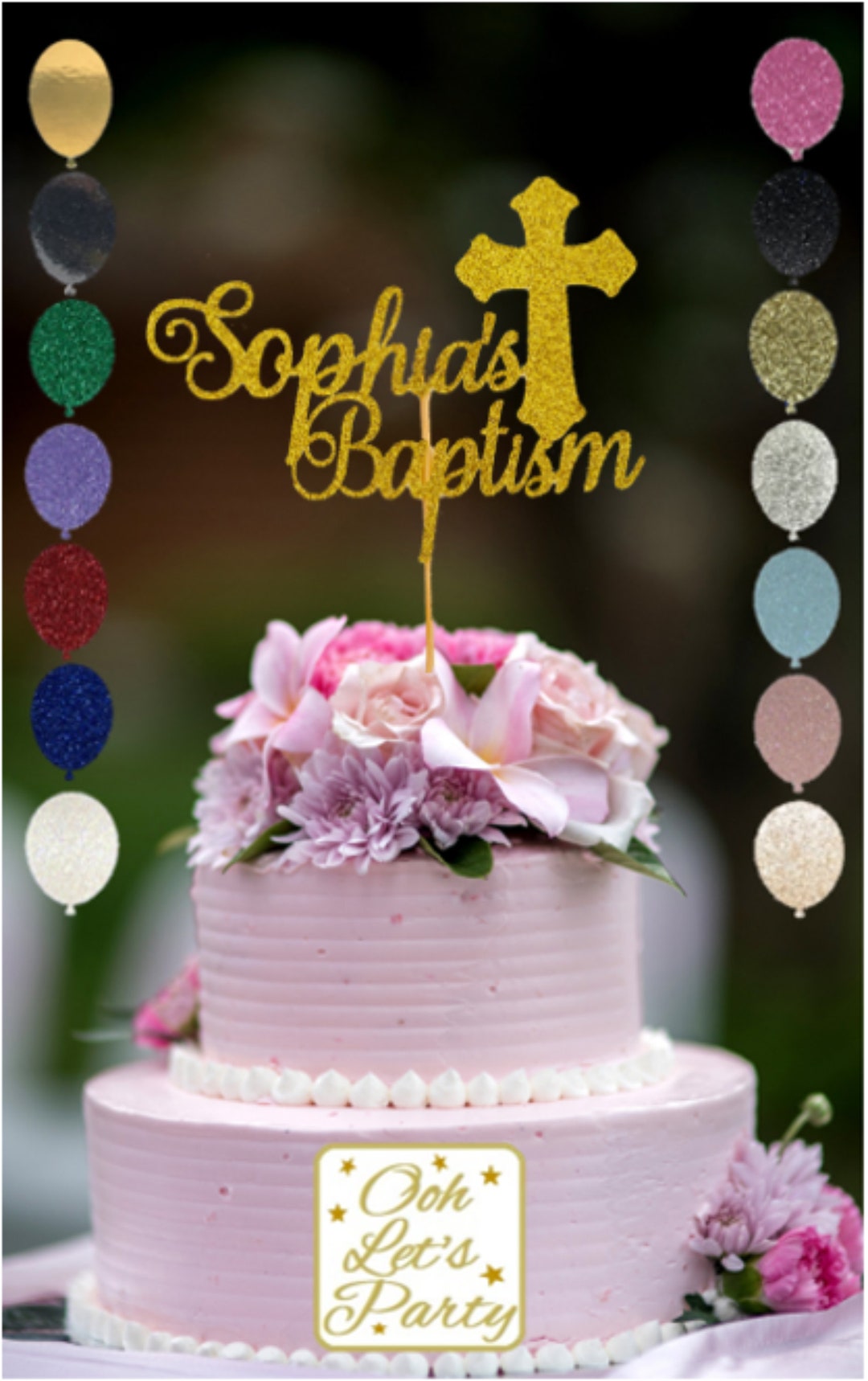 Baptism Cake Topper, Christening Cake Topper, Personalised Cake Topper