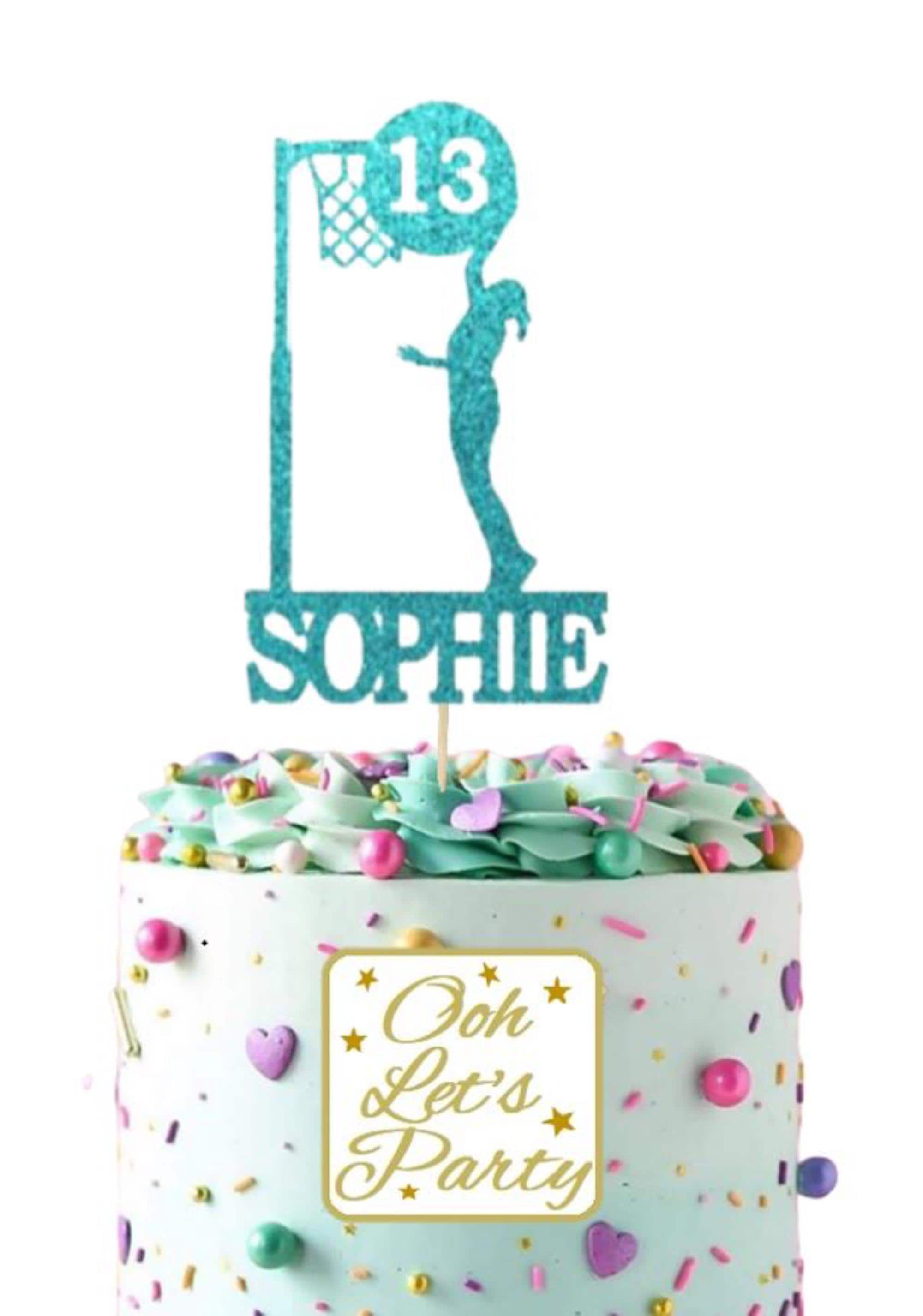 Extra Large Netball Cake Topper, Choose Your Name Age & Colour ...