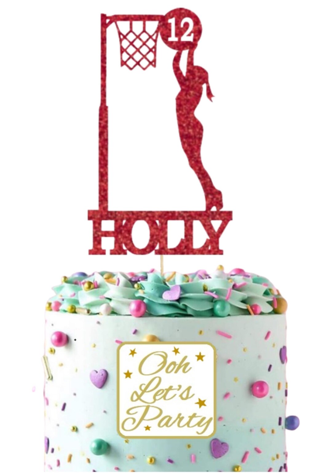 Extra Large Netball Birthday Cake Topper, Choose Your Name, Age ...