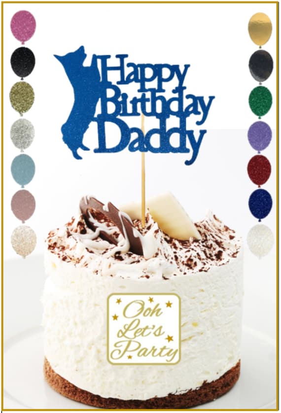 Feliz cumpleaños papá pastel Topper con pastel de perro - Etsy México