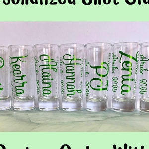 Personalized Gift Girls Trip Shot Glass Party Gift Adult Party Favor Custom Shot Glass Bachelorette Party Favor Vacation Shot Glass Gift