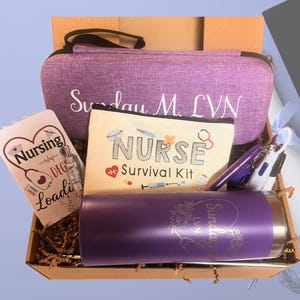Nurse Appreciation Gift Box Personalized Thank You Gift for RN LPN CNA Nurse Coworker Custom Tumbler Stethoscope Case Gift Set for Her
