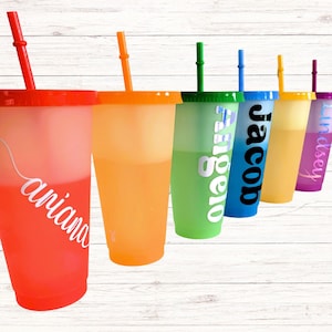 Personalized Color Changing Cup Gift Her Birthday Party Favor His Party Decor Custom Teen Birthday Gift Sleepover Party Favor Son Sport Gift