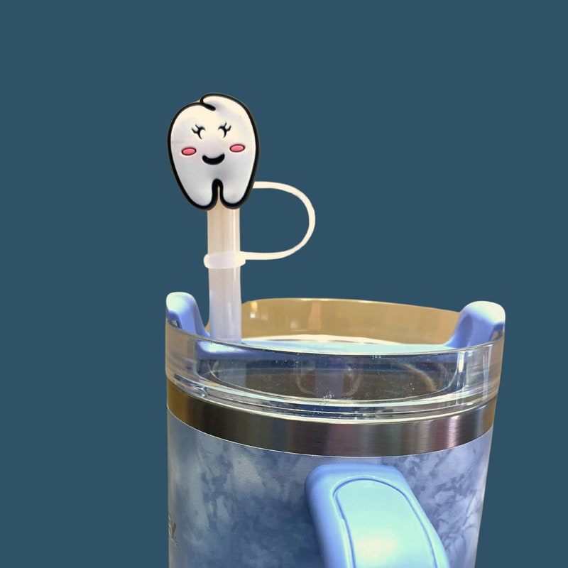 Dental Straw Cover Dental Assistant Tumbler Accessory Dental Student Stanley Straw Topper Dental Hygienist Life Dental Office Gift Dentist