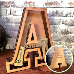 Hucha personalizada con letras, regalo de cumpleaños para niño, hucha con nombre personalizado, regalo de primer cumpleaños, hucha grabada, regalo sentimental para niño