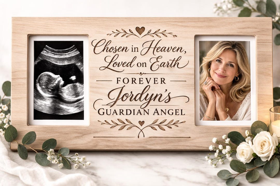 Memorial Baby Shower Photo Frame Custom Engraved Grandparent ...
