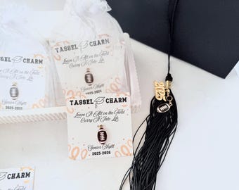 Football Tassel Charm Motivational Gift for Teen Athlete Graduation Keepsake Football Player Gift Locker Charm Sport Accessory Senior Night