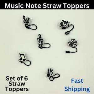 Adornos de pajitas con notas musicales, decoración para fiestas de bandas, temática musical, regalo de fiesta de cumpleaños, regalo para profesores de bandas, accesorio para vasos de música, regalo para músicos