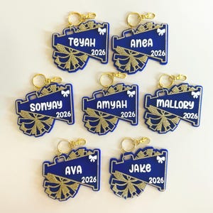 Personalized Cheer Backpack Tag Cheerleader Back to School Gift Cheer Spirit Squad Name Tag Cheer Team Bag Accessory Cheer Senior Gift Idea