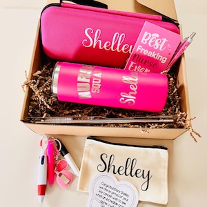 Personalized RN Gift Set Nurse Care Package Nursing School Gift Birthday LPN Custom Tumbler Medical Student Graduation Gift Stethoscope Case