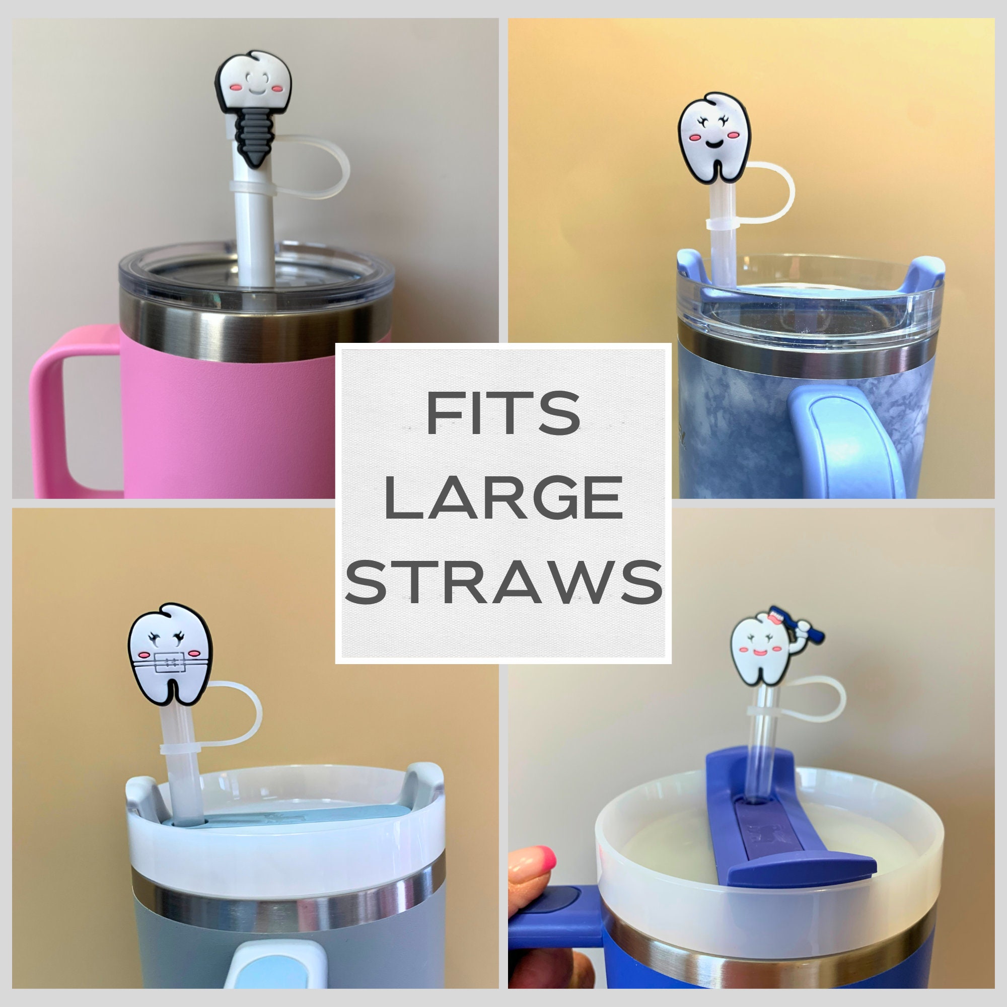 Dental Straw Cover Dental Assistant Tumbler Accessory Dental Student Stanley Straw Topper Dental Hygienist Life Dental Office Gift Dentist