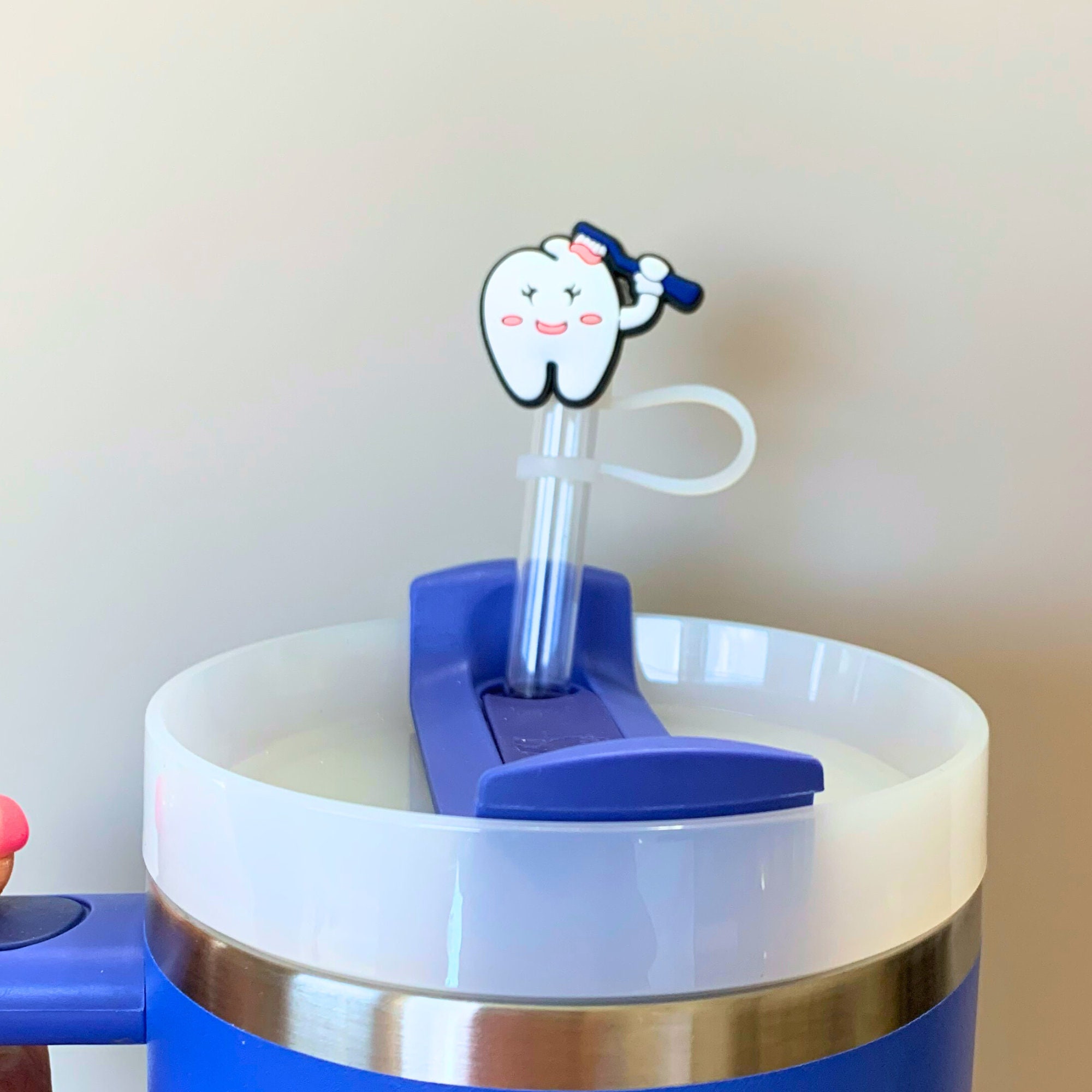 Dental Straw Cover Dental Assistant Tumbler Accessory Dental Student Stanley Straw Topper Dental Hygienist Life Dental Office Gift Dentist