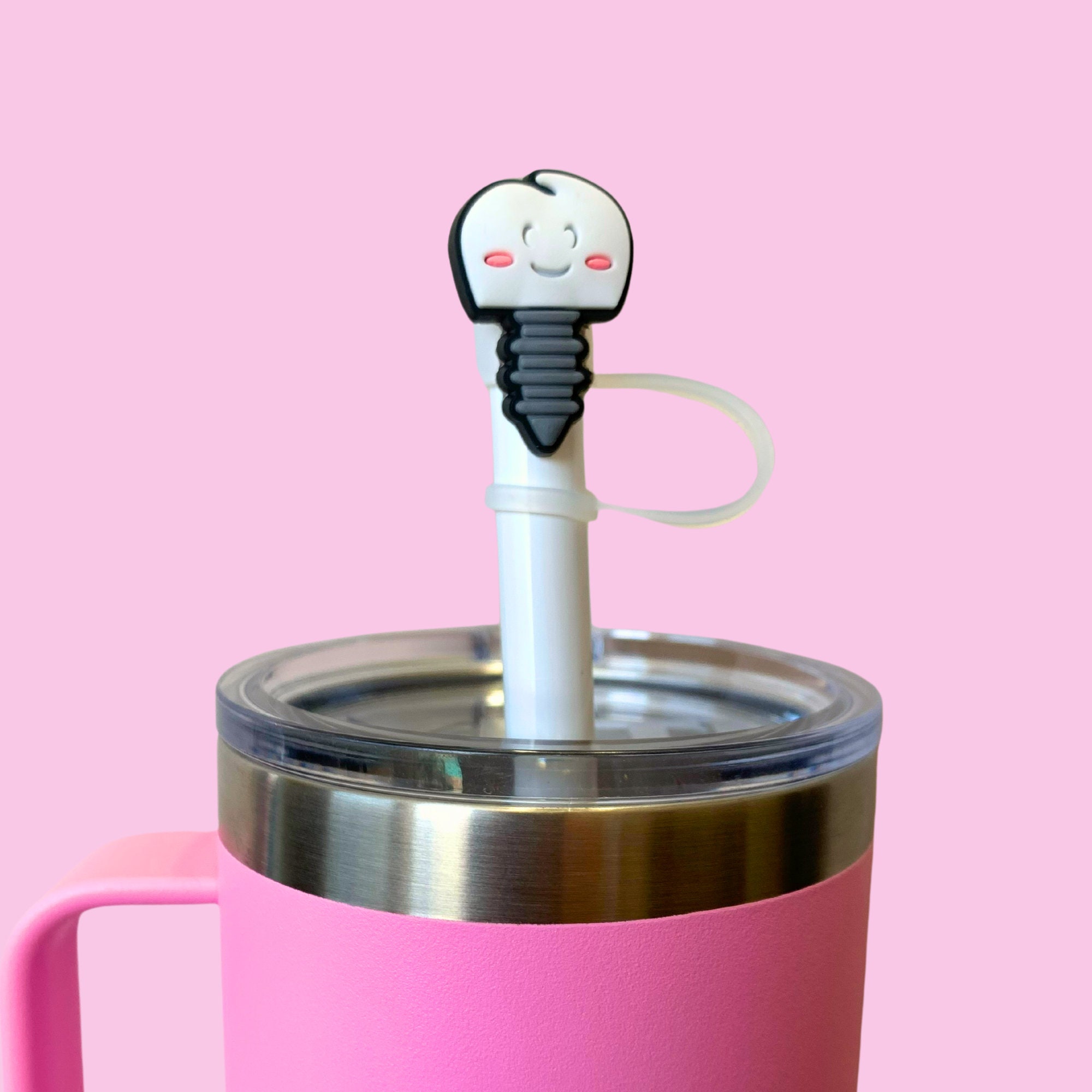 Dental Straw Cover Dental Assistant Tumbler Accessory Dental Student Stanley Straw Topper Dental Hygienist Life Dental Office Gift Dentist