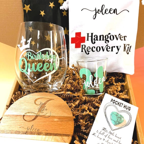 Personalized 21st Birthday Gift Her Best Friend Custom Gift Box for Daughter College Girl Care Package Turning 21 Gift for Women Birthday