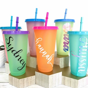 Personalized Color Changing Cold Cup Birthday Party Favor Gift Her Custom Birthday Gift Sleepover Party Goodie Treat Bag Teen Party Tween