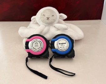 Fita métrica personalizada para registro do crescimento do bebê, lembrança para recém-nascidos, acompanhamento da altura, presente para chá de bebê, régua de memória portátil, presente para novos pais.