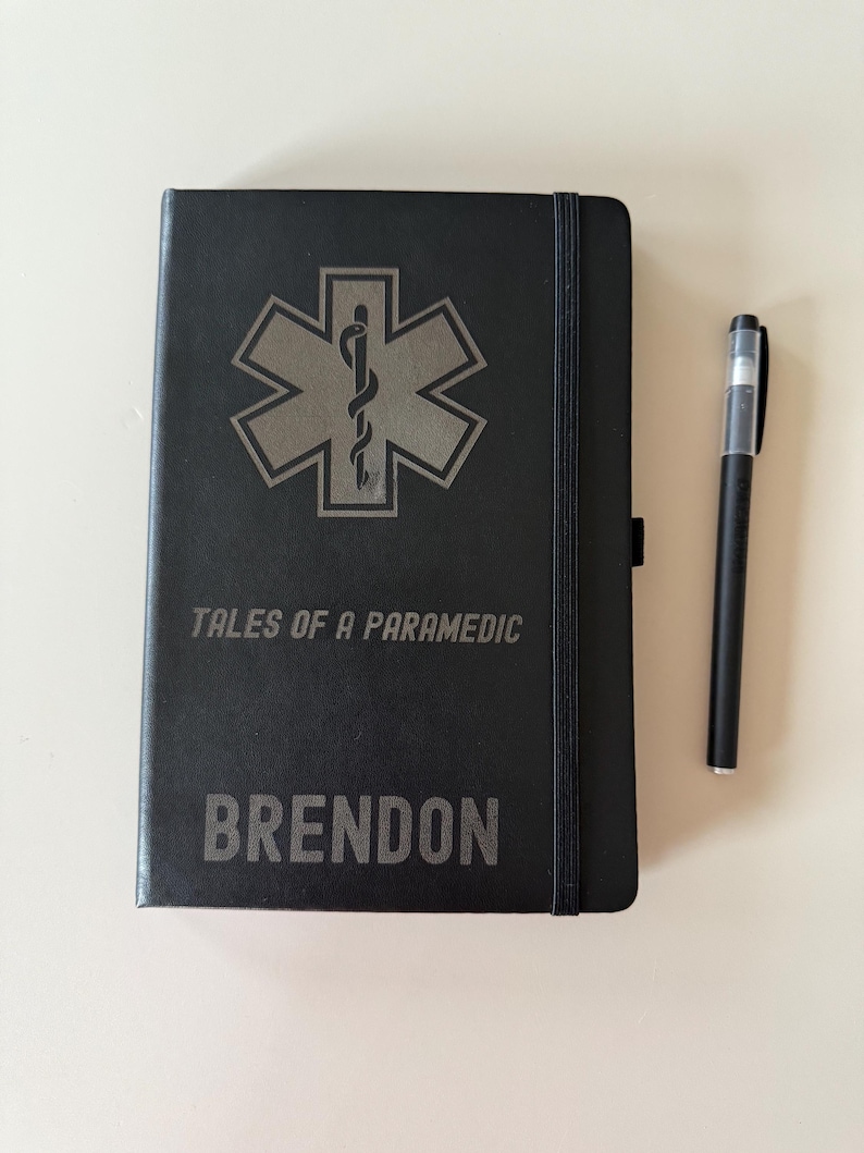 Personalized Paramedic Journal Engraved EMT Gift Star of Life Notebook ...